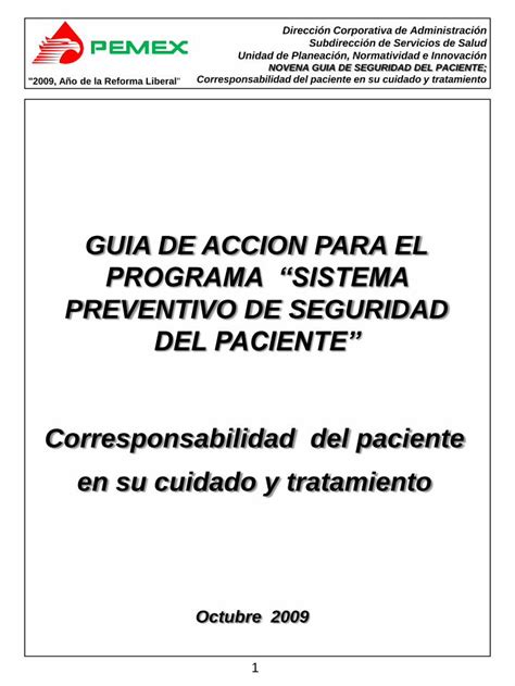 PDF GUIA DE ACCION PARA EL PEMEX Preventivo De Seguridad Del