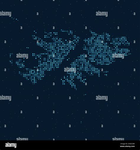 Abstract Dotted Halftone With Starry Effect In Dark Blue Background