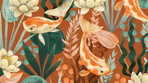 Koi Pond Surface Pattern Design by Justyna Caputa on Dribbble