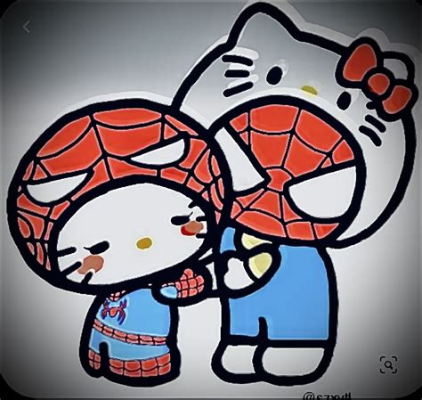 Hello Kitty And Spider Man Hello Kitty Drawing Hello Kitty Lego