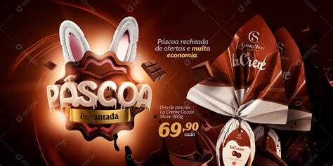 Banner Campanha Páscoa Encantada Ovo De Páscoa La Creme Cacau Show 69