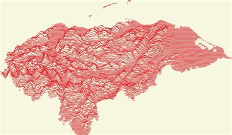 Topographic Map Of Honduras Stock Vector Illustration Of Comayagua