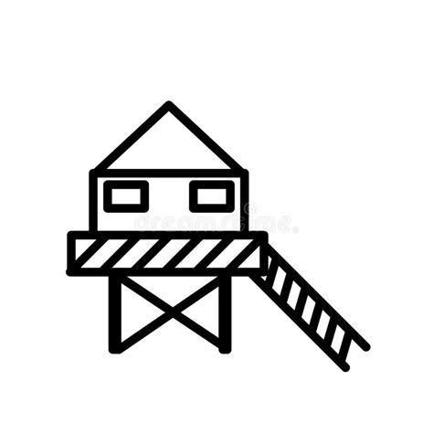 Stilt House Icon Outline Style Stock Illustrations Stilt House