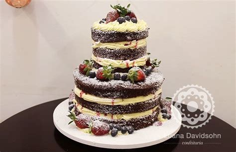 Naked Cake De Chocolate Confeitaria Da Luana