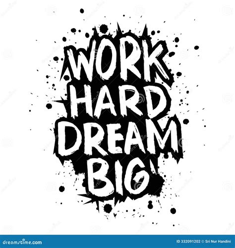 Work Hard Dream Big Inspiring Motivation Quote Typography Poster