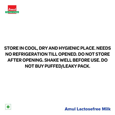 Amul Lactose Free Milk Ml Pack Of