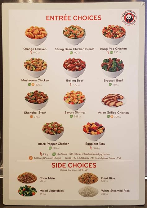 Panda Express Menu Printable