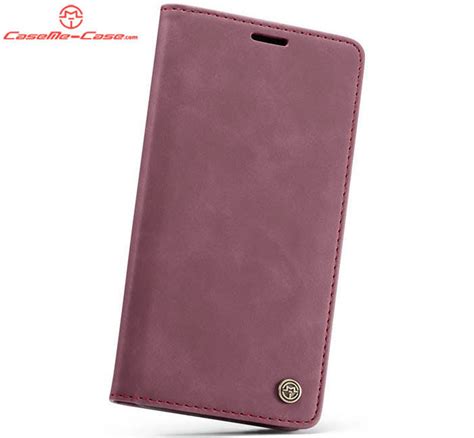 CaseMe IPhone XS Retro Wallet Stand Magnetic Flip Case Red