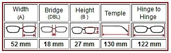 Eyeglasses Size Chart: A Visual Reference of Charts | Chart Master