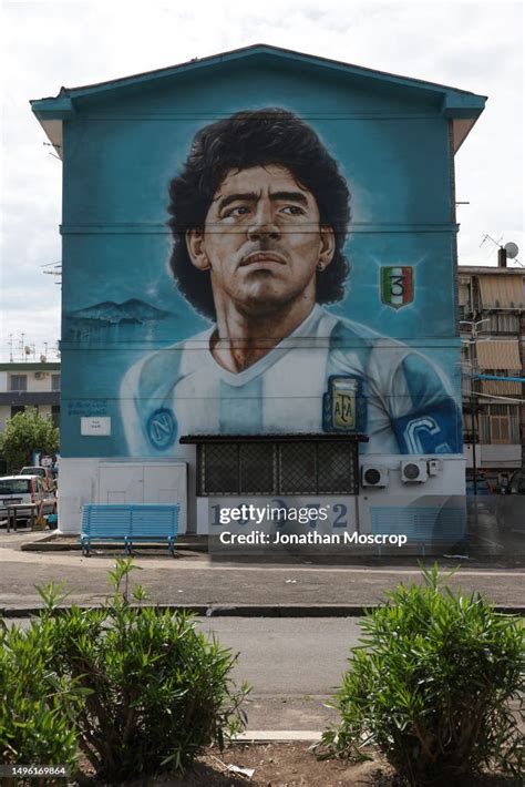 A Wall Mural Dedicated To The Late Diego Armando Maradona Former