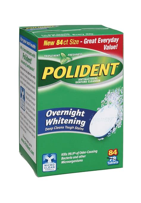 Polident Overnight Whitening Denture Cleaner Tablets Ct Triple