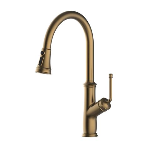 Aquacubic Cupc Lead Free Brass Body Brushed Gold Pull Down Kitchen