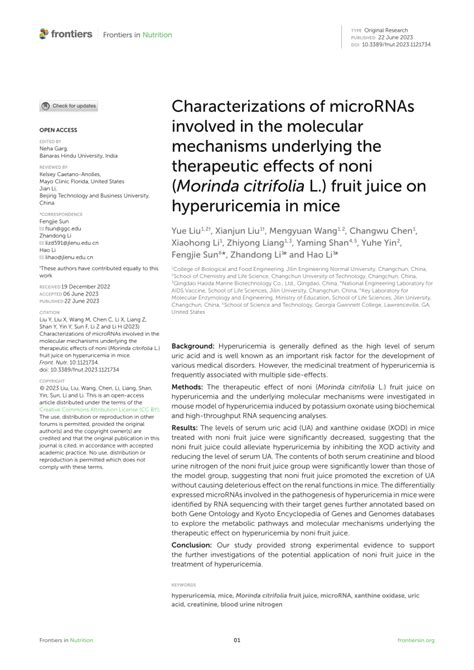 Pdf Characterizations Of Micrornas Involved In The Molecular