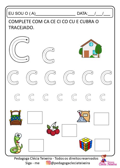 Atividades tracejado das letras para educação infantil Clécia