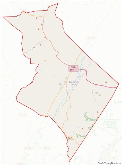 Map of Sequatchie County, Tennessee