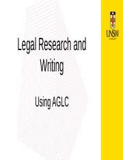 Using Aglc Pptx Legal Research And Writing Using Aglc Aglc Legal