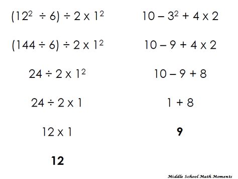 Simple Math Order Of Operations