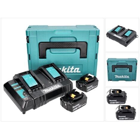 Makita Power Source Kit 18 V Mit 2x BL 1860 B 6 0 Ah Akku 197422 4