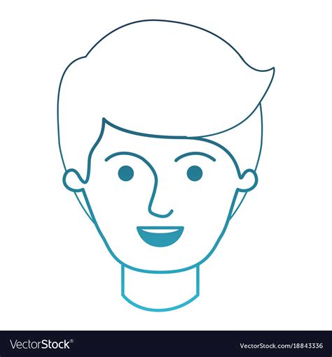 Male face with side part hairstyle in degraded Vector Image