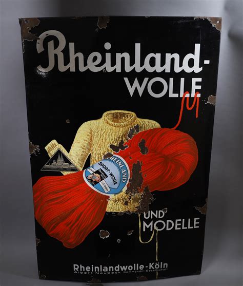 Rheinland Wolle Plakate And Reklame 30 01 2024 Erzielter Preis Eur 170 Dorotheum