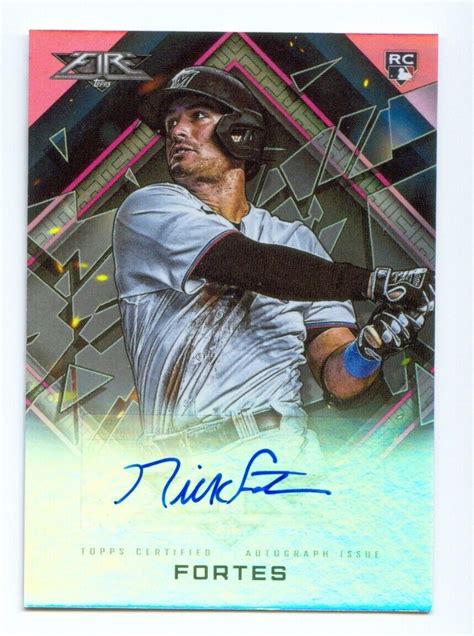 2022 Topps Fire AUTOGRAPH Magenta 1 25 FANF NICK FORTES Miami Marlins