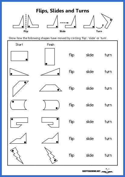 Free slide flip turn worksheet, Download Free slide flip turn worksheet ...