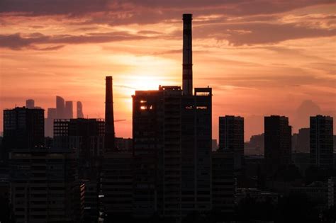 Premium Photo View Of The Silhouette Of The Moscow City Business