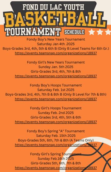 Fondy Youth Basketball Tournaments