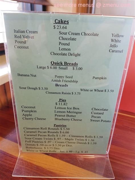 Menu At Touch Of Home Bakery Livingston