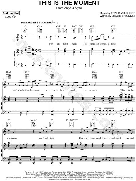 This Is The Moment From Jekyll And Hyde Sheet Music In C Major