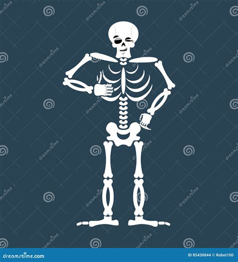 Skeleton Daumen Up Emoji Der Schädel Blinzelt Gefühl Lokalisiert