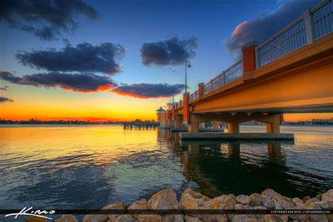 Lantana Florida Drawbridge Sunset From Base Royal Stock Photo