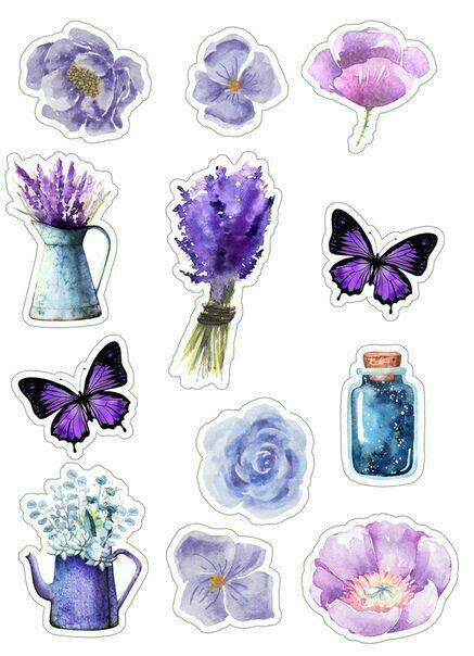 Violet Tumblr Stickers Pegatinas Imprimibles Pegatinas Kawaii