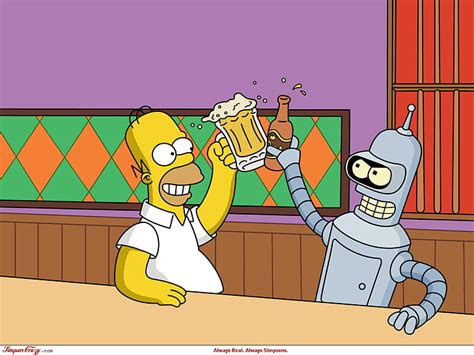 Los Simpson Bender Futurama Homer Simpson Fondo De Pantalla Hd