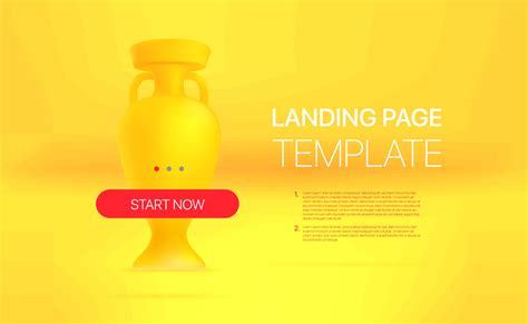 Promo Landing Page Template With A Golden Prize Vector Art At