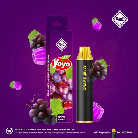 Disposable Pod VMC 5000 Puffs YoYo Grape แท กลนโยโยเกรป โยโย