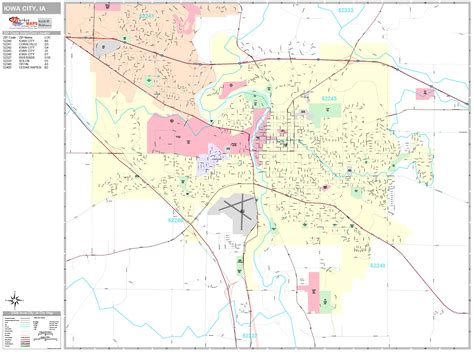 Iowa City Iowa Wall Map Premium Style By Marketmaps