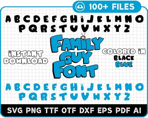 Family Guy SVG Font Family Guy Font Fot Cricut SVG Alphabet | Etsy