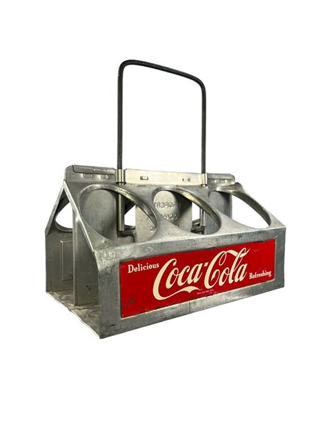 Vintage Coca Cola Aluminum Metal Pack Bottle Carrier S