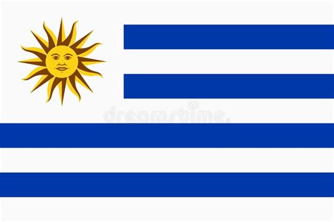 Flag Of Uruguay Official Colors Flat Vector Illustration Stock Vector