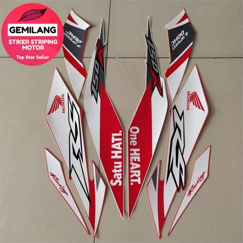 Merah Striping Decal Pole Sticker Honda Sonic R Red Rs