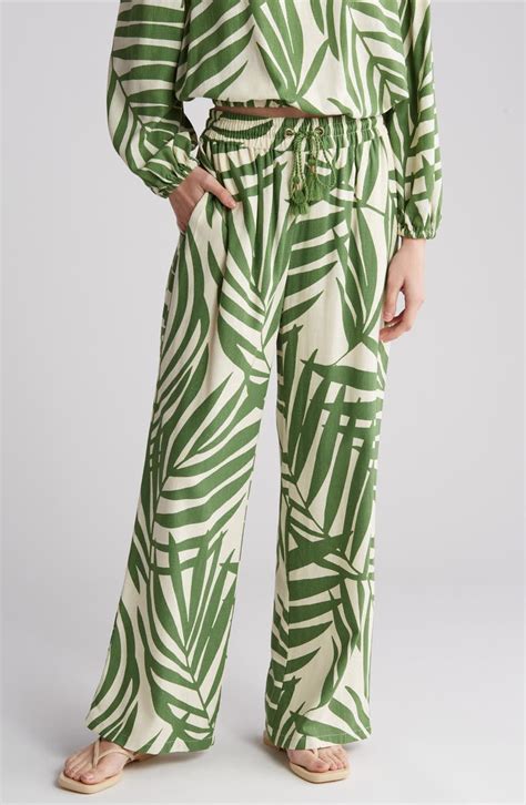 Gemma Jane Palm Print Pull On Pants Nordstromrack