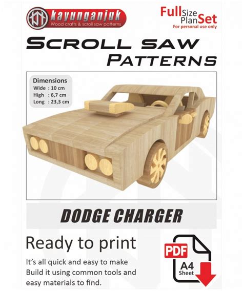 Dodge Charger Wooden toy plans - Kayu Nganjuk