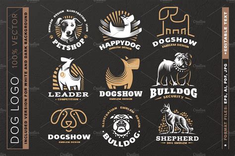 Dog Logo Set Branding And Logo Templates Creative Market