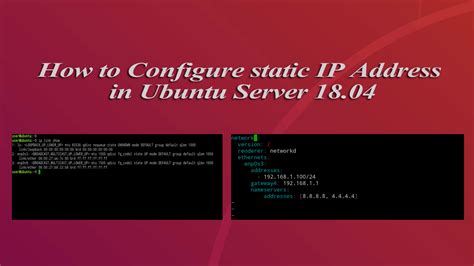 How To Configure Static Ip Address In Ubuntu Server Lts