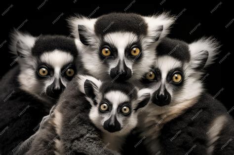 Premium Ai Image A Group Of Lemurs Sitting Together In A Pile