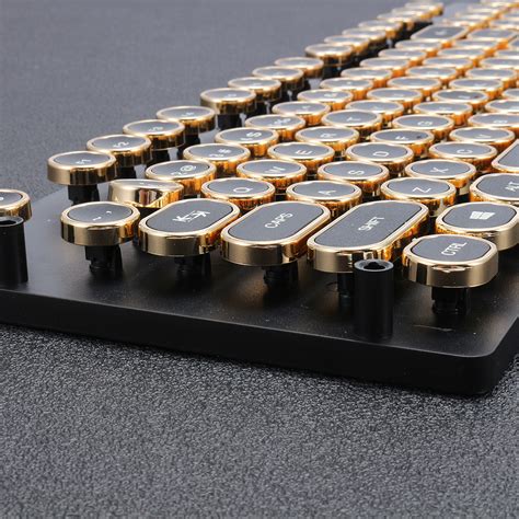 104 Keys Golden Round Steampunk Retro Circular Mechanical Keyboard ...