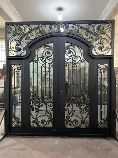 Custom Modern Exclusive Door Exterior Front Entrance Security Luxury Decorative Wrought Iron