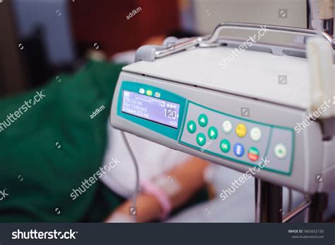 enteral feeding pump medical device hospital stock photo