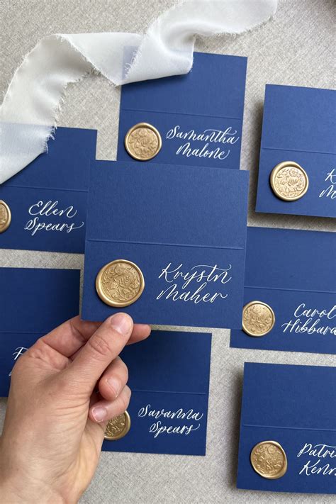 Tented Wax Seal Place Cards With Modern Calligraphy Artofit